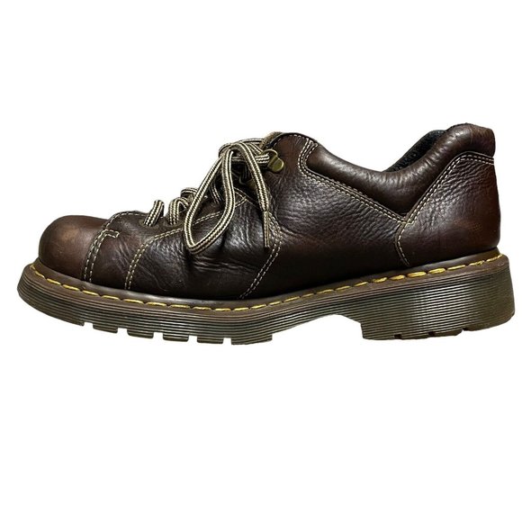 Dr Martens 6 Eye Chunky Oxford Brown Leather 12312 Shoes Doc Mens 11 Y2K 90s main image 8